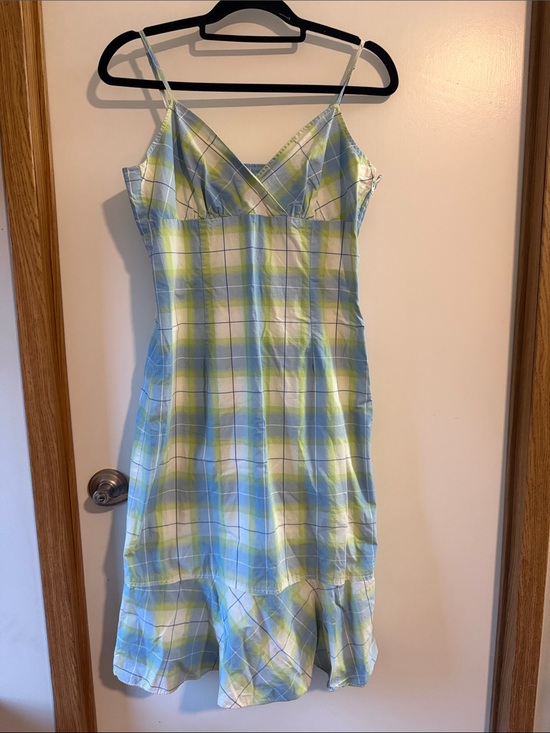 Tommy Hilfiger Dresses & Skirts - Tommy Hilfiger Blue and Green Plaid Midi Dress